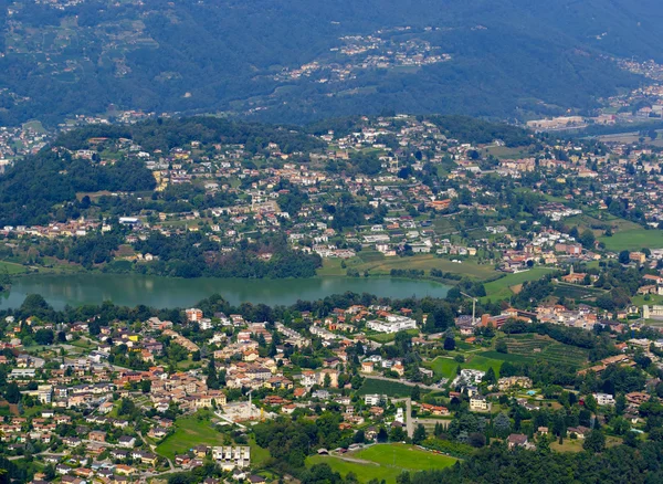 Air view of Lugano city, Switzerland
