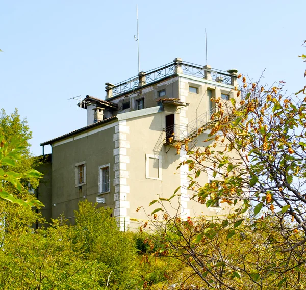 Nice building on the top of the San Salvatore mountain, Switzerland