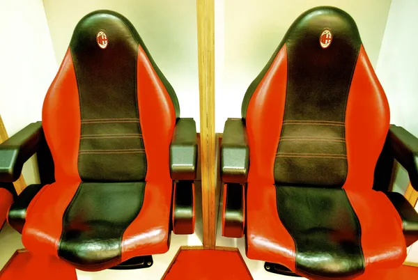 Chairs in the changing room of AC Milan