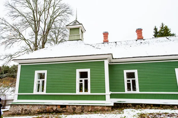 Green house in the village Mihaylovskoe in winter