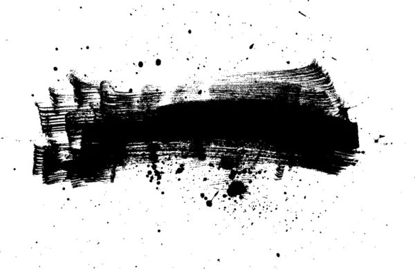 Black vector abstract brush strokes composition with paint splatter