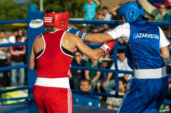 Public performance of girls boxing