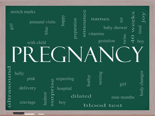 Pregnancy Word Cloud Concept on a Blackboard
