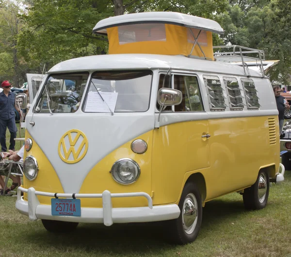 Yellow & White 1966 VW Camper full view