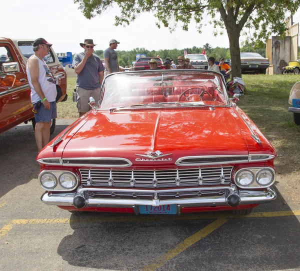 1959 Red Chevy Impala Convertible Front View