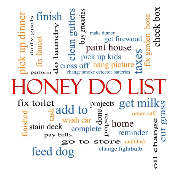 Honey Do List Word Cloud Concept