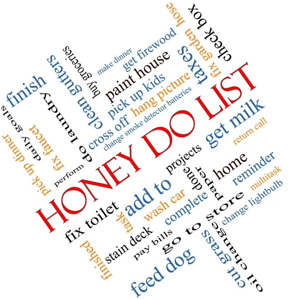 Honey Do List Word Cloud Concept Angled