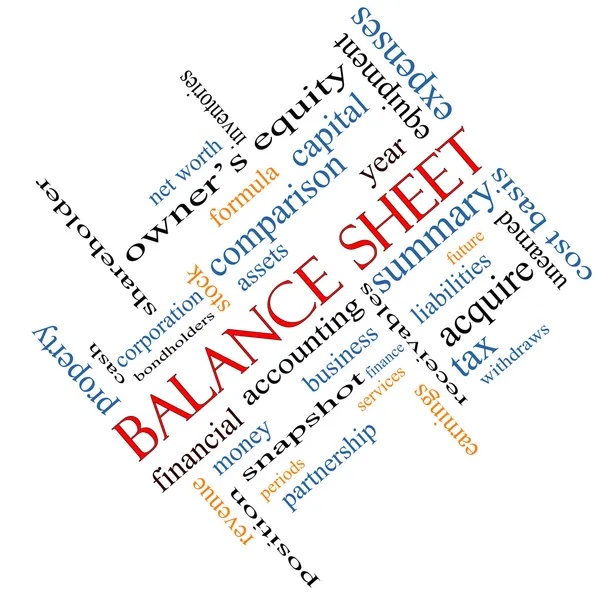 Balance Sheet Word Cloud Concept Angled