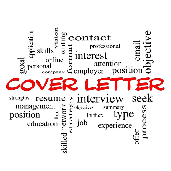 Cover Letter Word Cloud Concept in red caps