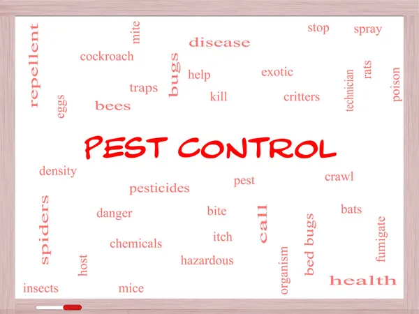 Pest Control Word Cloud Concept on a Whiteboard