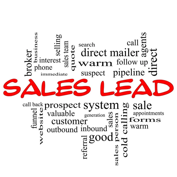 Sales Lead Word Cloud Concept in red caps