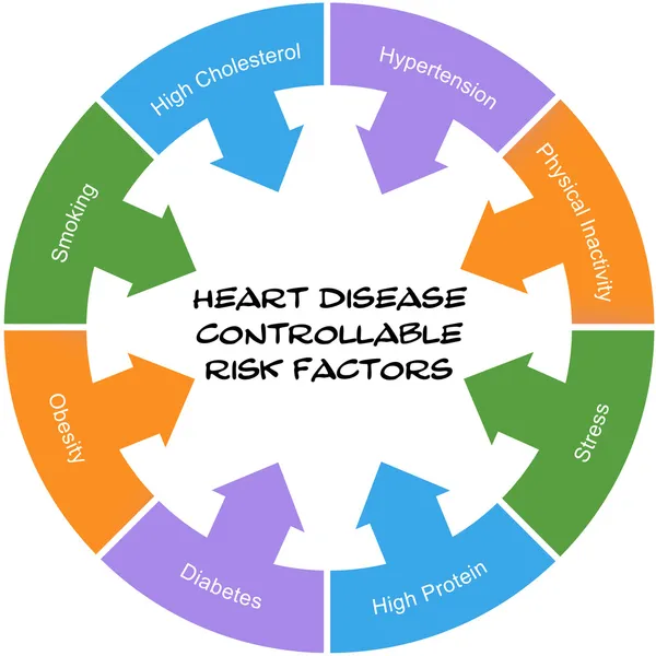 Heart Disease Controllable Risk Factors Circle Concept Scribbled