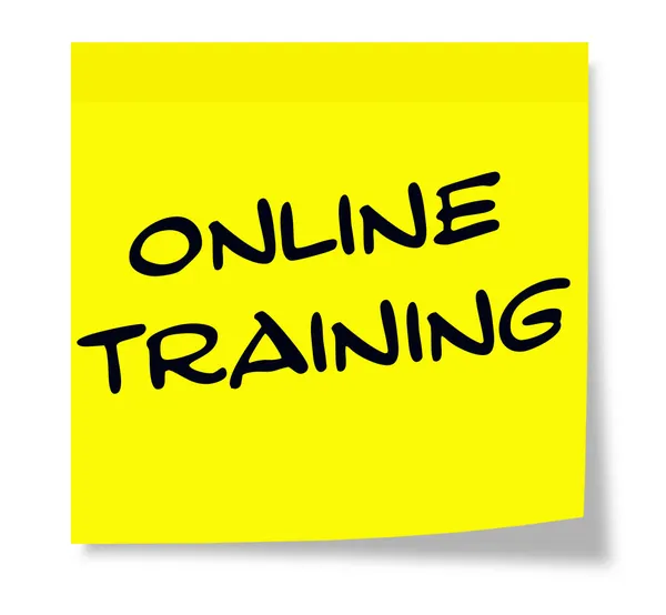 Online Training on Yellow Sticky Note