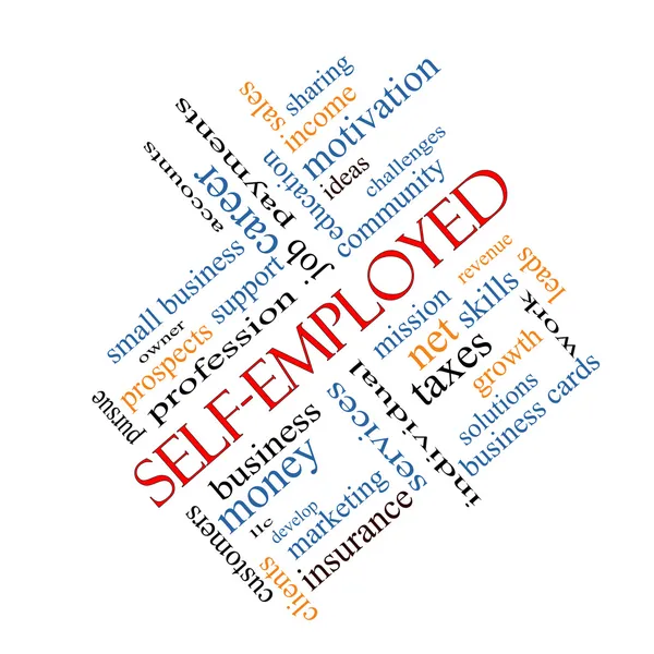 Self-Employed Word Cloud Concept angled
