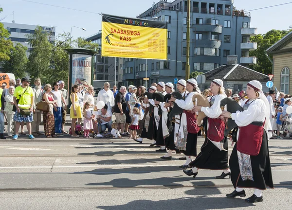 Parade of Estonian national song festival in Tallinn, Estonia