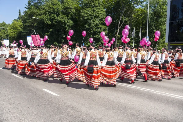 Parade of Estonian national song festival in Tallinn, Estonia