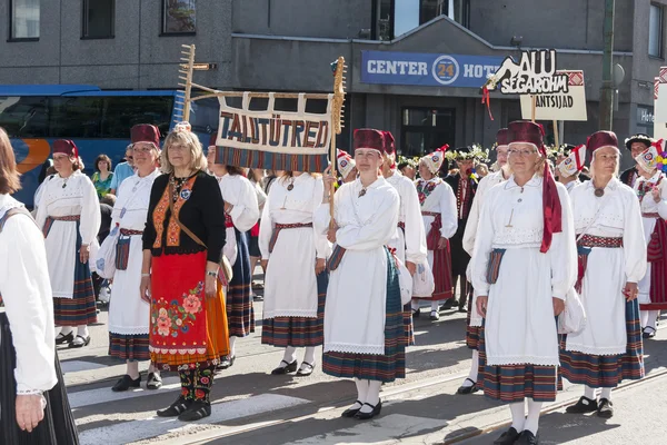 Parade of Estonian national song festival in Tallinn, Estonia