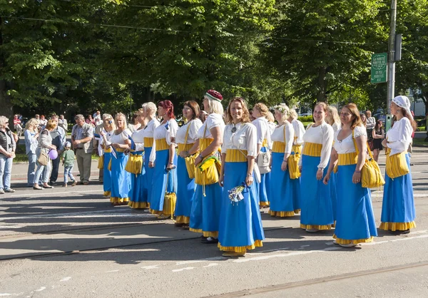 Parade of Estonian national song festival in Tallinn, Estonia