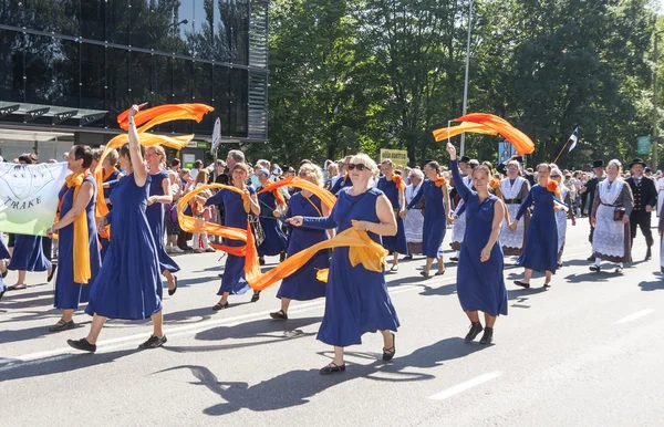 Parade of Estonian national song festival in Tallinn, Estonia