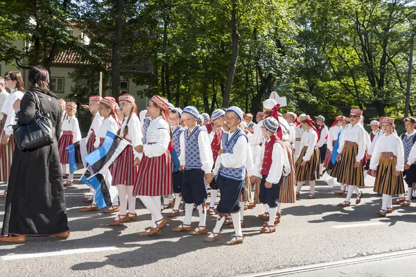 Parade of Estonian national song festival in Tallinn, Estonia