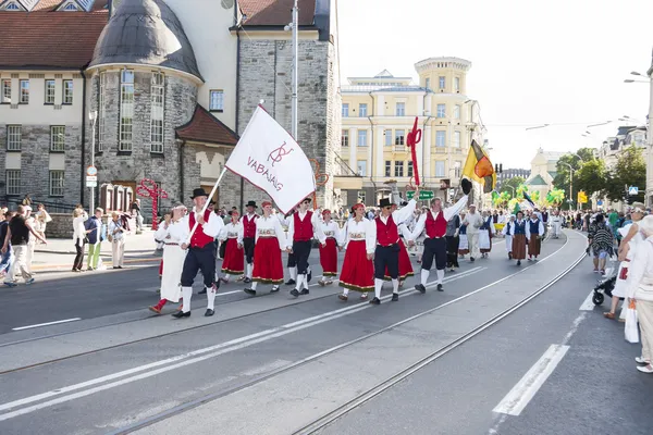Parade of Estonian national song festival in Tallinn, Estonia