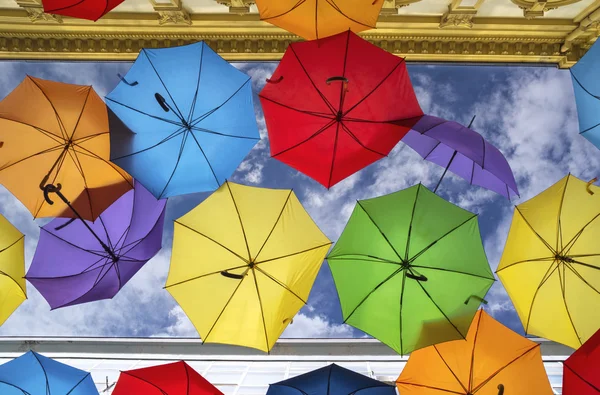 Colorful umbrella street decoration.