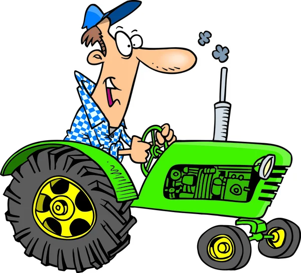 Cartoon Farmer Tractor - Stock Image - Everypixel