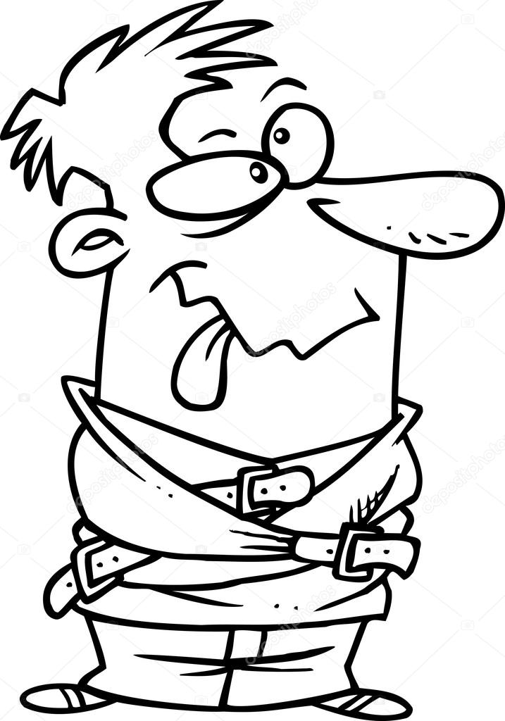 Cartoon looney guy in a straight jacket — Stock Vector