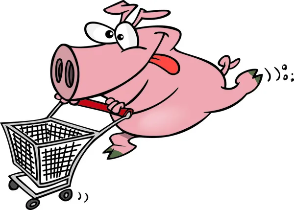 Cartoon Pig Shopper