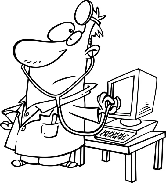 Cartoon Computer Checkup