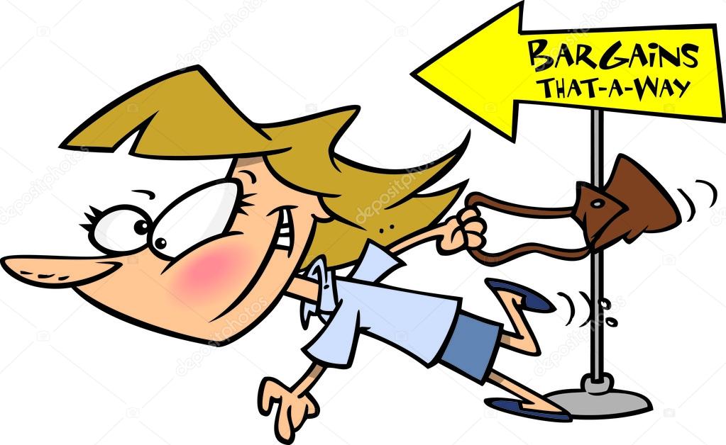 Cartoon Bargain Shopping — Stock Vector © ronleishman #13983744