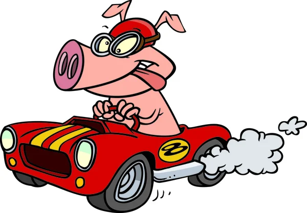 Cartoon Hot Rod Hog