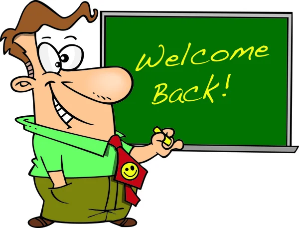 Cartoon Teacher Welcome