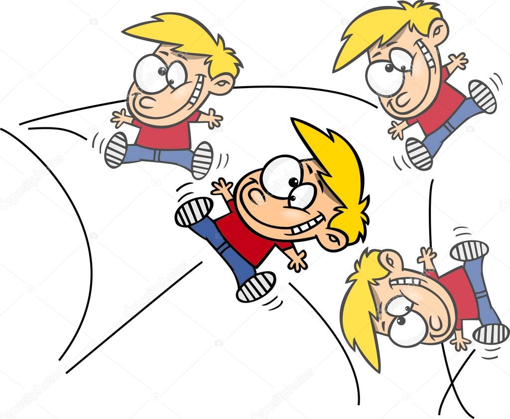 Cartoon jongen terugkaatst op de muur — Stockvector © ronleishman 14003468