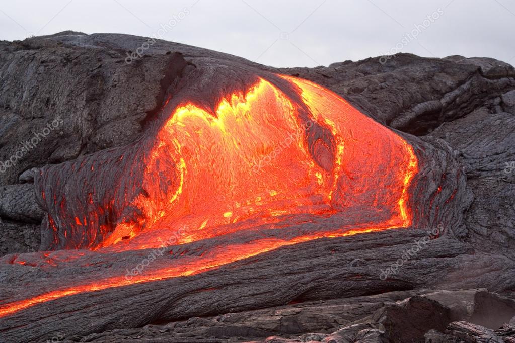 Red hot lava flowing in Hawaii â Stock Photo © siimsepp #26797071