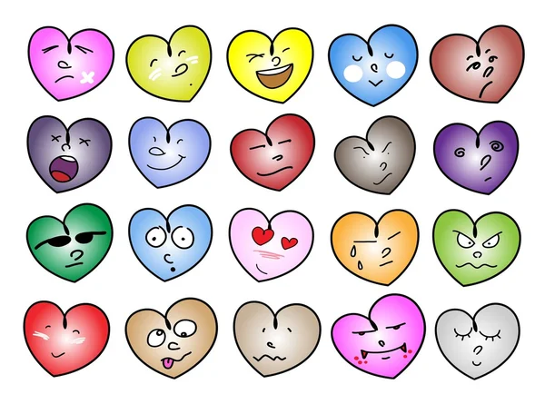 An Illustration of Different Variations Heart Icons