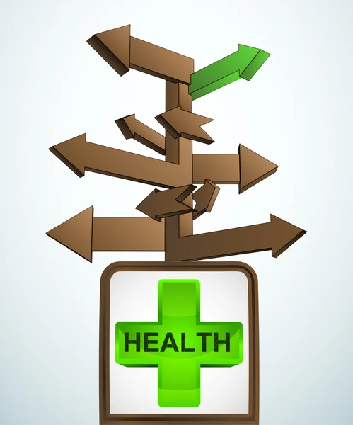 Signpost navigation to medical health care vector
