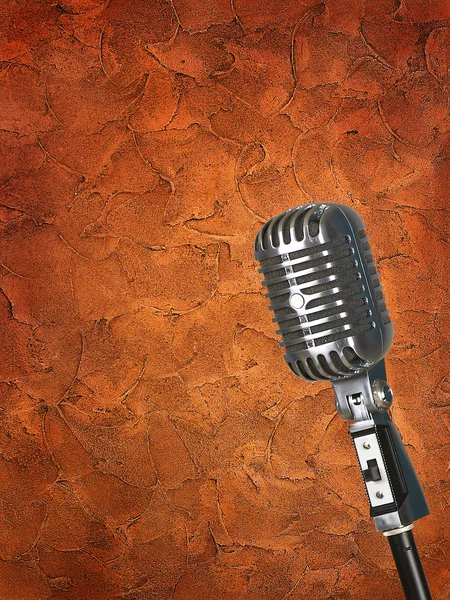 Texture wall background with microphone