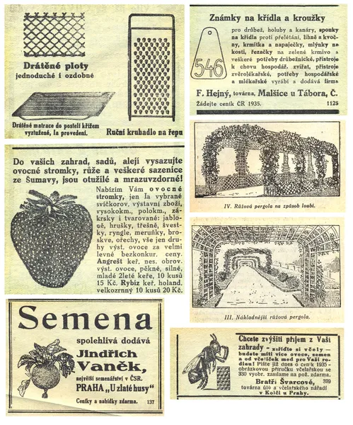 Newspaper page with advertisement, 1935, Czeh Republic