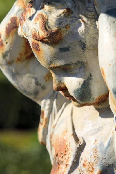 Angelic garden statue close up