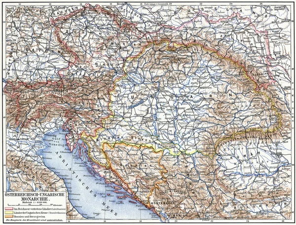 Map of Austro-Hungarian monarchy. Publication of the book \