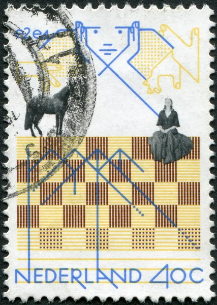 NETHERLANDS - CIRCA 1978: A stamp printed in the Netherlands, dedicated to the IBM chess tournament in Amsterdam, shows a Chess Board and Move Diagram, circa 1978