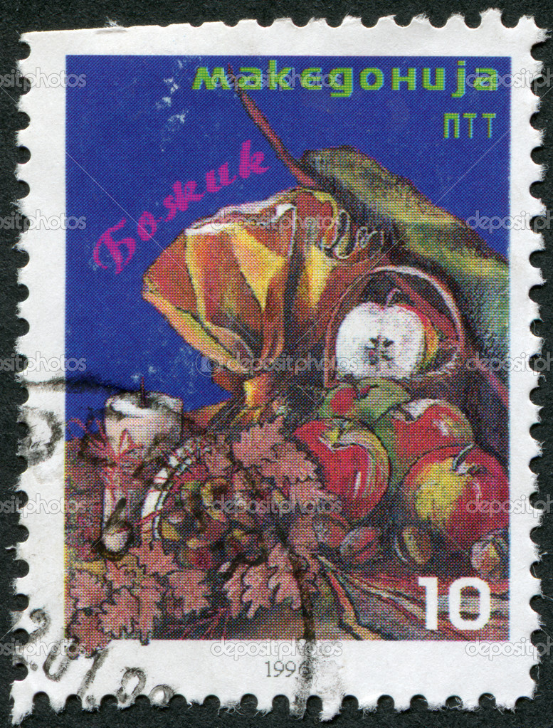 MACEDONIA CIRCA 1996 Postage stamps printed in Macedonia, shows
