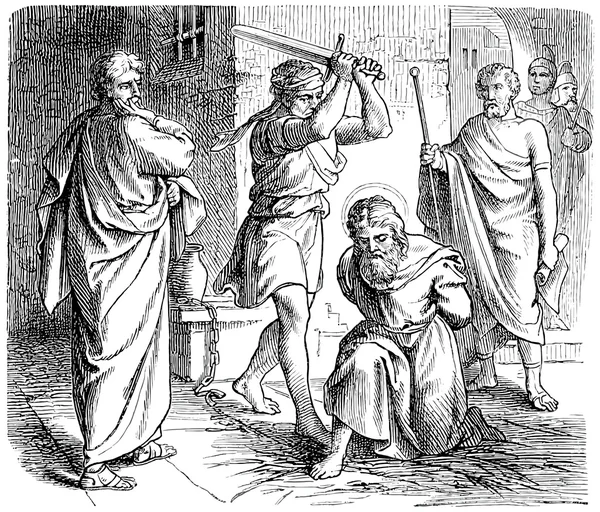 Old engraving. Execution of St. Paul.