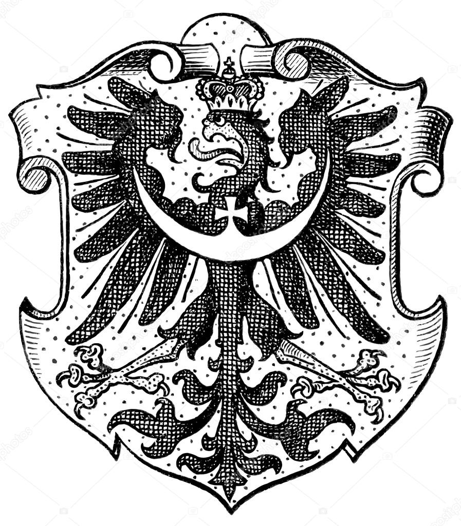 Wappen von Schlesien, (Provinz Preußen). Veröffentlichung von dem Buch