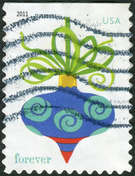 Postage stamp printed in the USA, Christmas Issue, shown Holiday Baubles