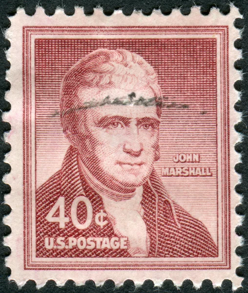 Postage stamps printed in USA, shows the fourth Chief Justice, John James Marshall