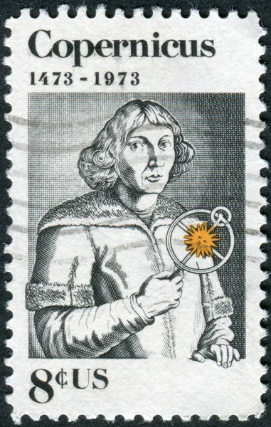 A postage stamp printed in USA, shows Nicolaus Copernicus, Polish astronomer