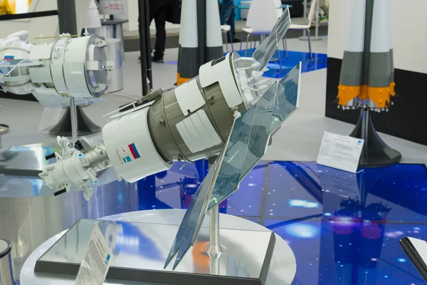 ILA Berlin Air Show 2012. Stand Russian Federal Space Agency. Roscosmos. Samara Space Center. Model satellite \