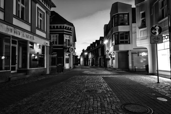 Old Town. The ancient city of Senftenberg. First mentioned in chronicles in 1276. Black and white. Styling. Large grains
